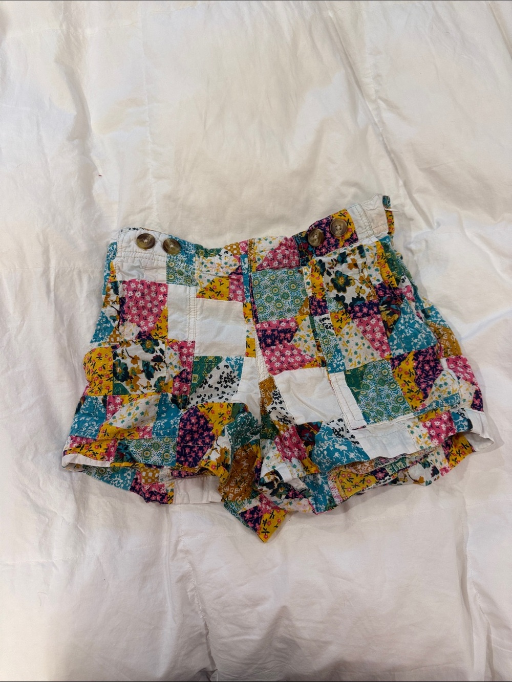 Anthropology Multicolor Patchwork Shorts